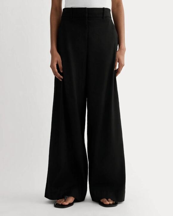 Everlane Pants - NWT Everlane The Wide-Leg High-Rise Trouser Pant In Stretch Linen Black Size 12